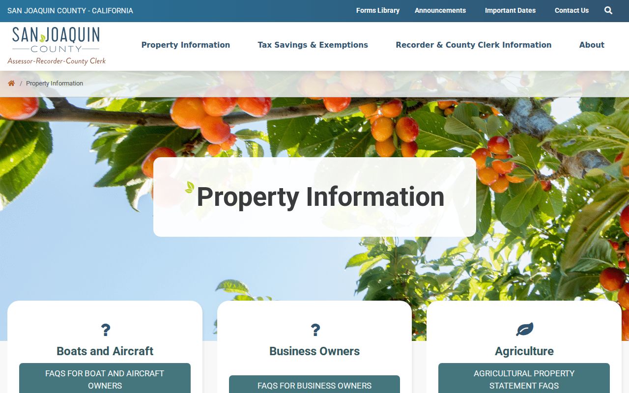 Lodi residents directory view of San Joaquin County property information