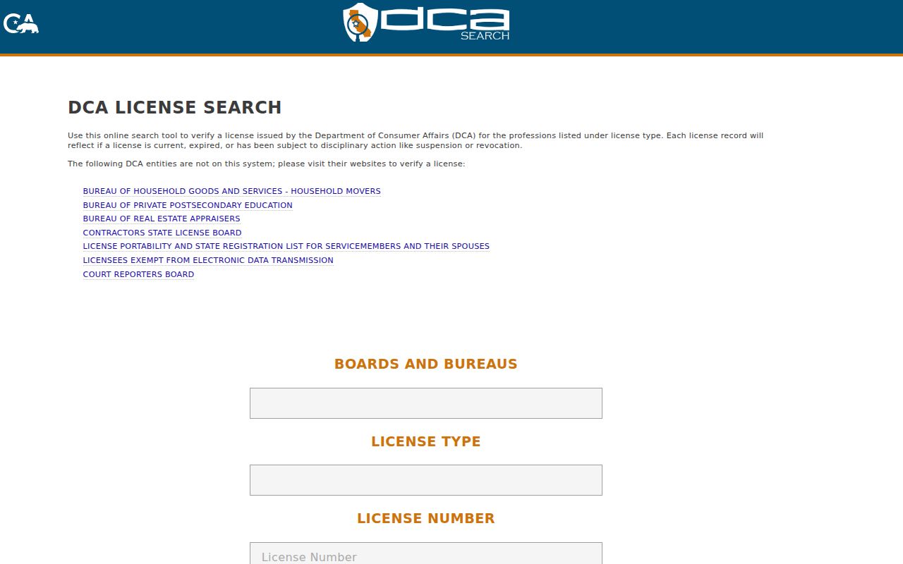 Lodi residents directory reference to California professional license search