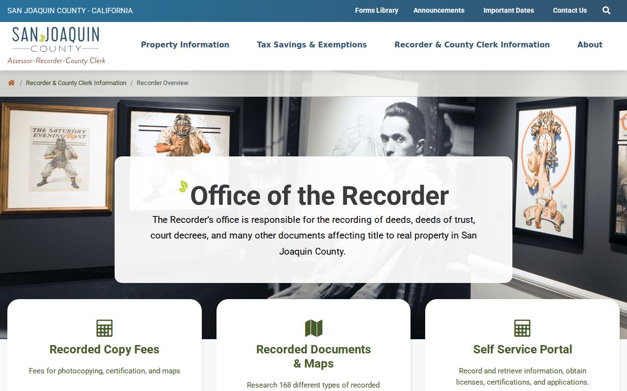 Lodi previous residents San Joaquin County Recorder records and services