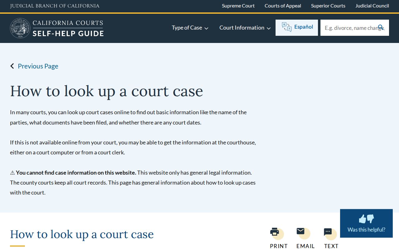Lodi resident lookup explanation of California court case access